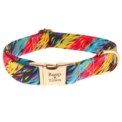 Boop Town Durable Cotton Dog Collar with Quick-Release Metal Buckle