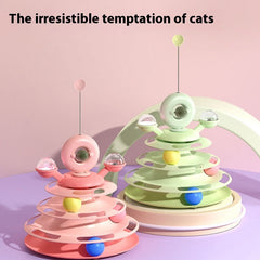 4 Levels Cat Toy Tower Turntable