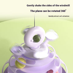 4 Levels Cat Toy Tower Turntable