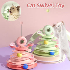 4 Levels Cat Toy Tower Turntable