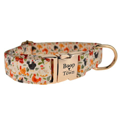 Boop Town Durable Cotton Dog Collar with Quick-Release Metal Buckle