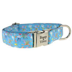 Boop Town Durable Cotton Dog Collar with Quick-Release Metal Buckle