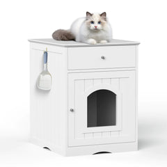 Wooden Pet House Litter Box With Drawers