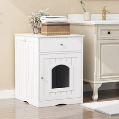 Wooden Pet House Litter Box With Drawers