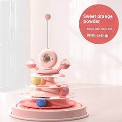 4 Levels Cat Toy Tower Turntable