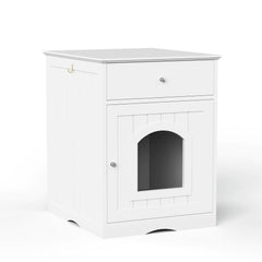 Wooden Pet House Litter Box With Drawers